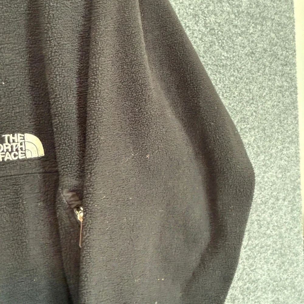 The North Face Fleece Jacket Mens Large Black Full Zip Mock Neck Outdoor Vintage